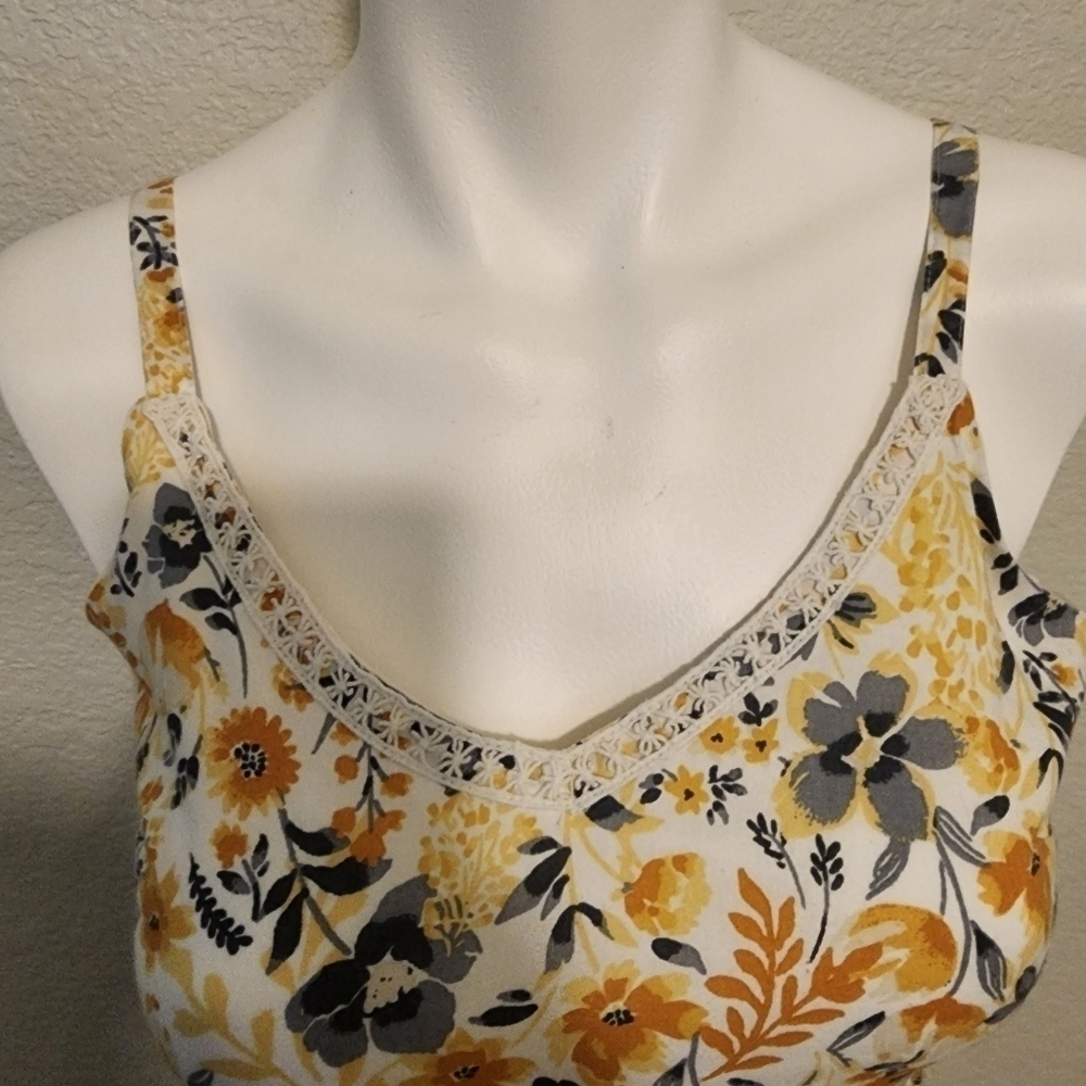 Joie Boho Spaghetti Strap Gold Floral Maxi Dress Size 2 - Picture 11 of 13